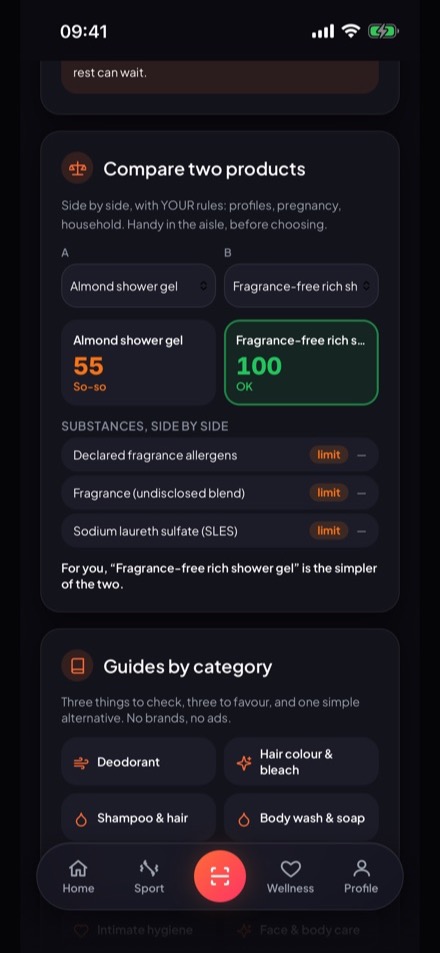 Screenshot: Comparison