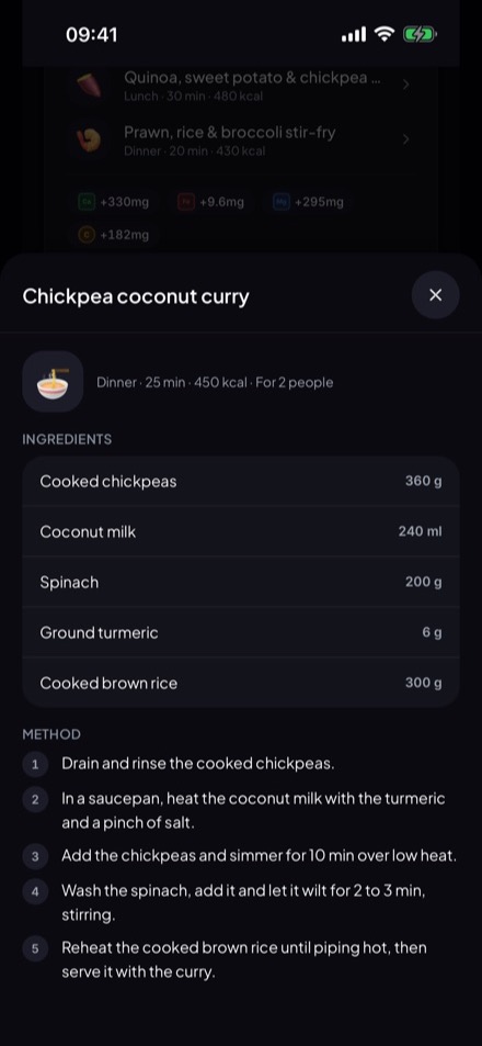 A recipe: ingredients and preparation steps